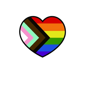 Progress Pride Flag Heart Sticker