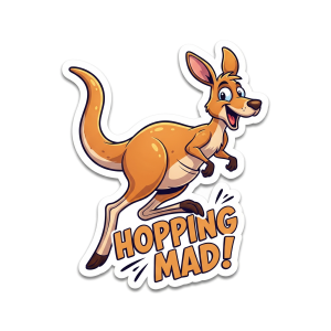 "Hopping Mad" Kangaroo Sticker