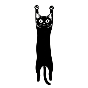 Hanging Black Cat Sticker
