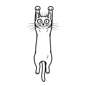 Hanging White Cat Sticker