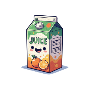 Happy Orange Juice Box Sticker