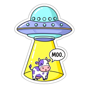 Alien Cow Abduction Sticker
